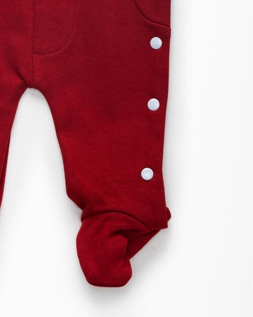 Sleepsuit with cut and shoe - Red