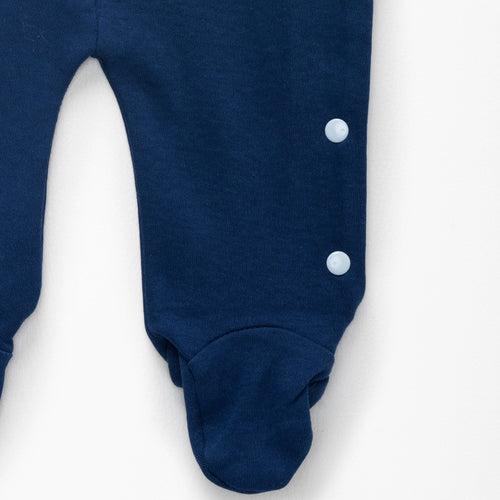 Sleepsuit with cut and shoe - Blue and Grey