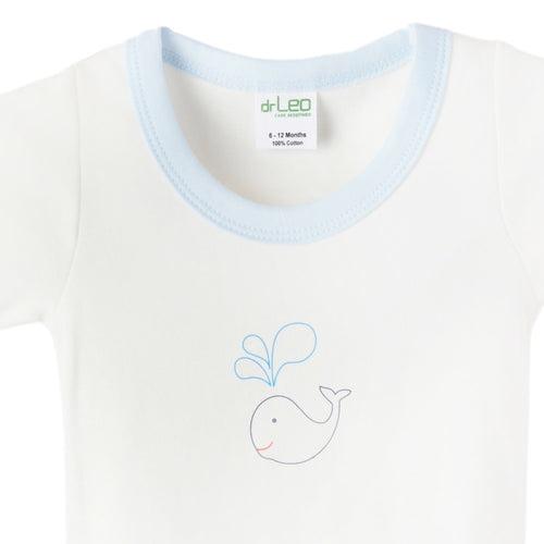 DrLeo Boys Half Sleeve Bodysuit - Dolphin Print