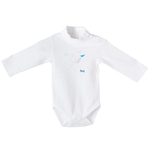 DrLeo Boys High-Neck Bodysuit - Paper Plane Love Print