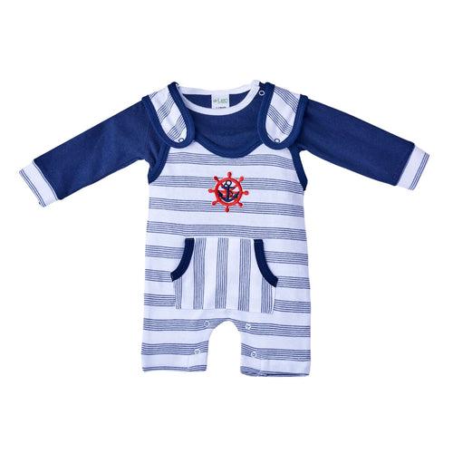 DrLeo Dungaree for Boy - Navy Stripes