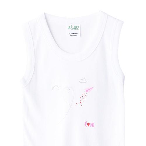 DrLeo Girls Sleeveless Bodysuit - Paper Plane Print