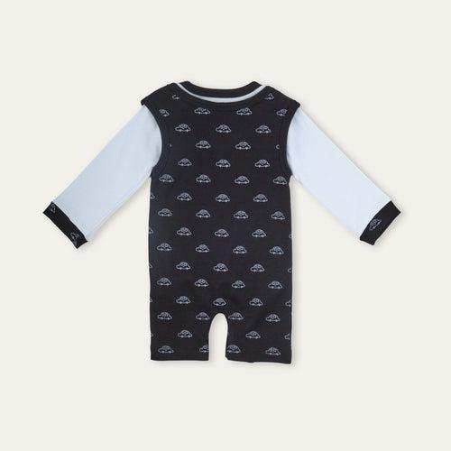 Dr Leo Kidswear Full Sleeve Dungaree - Black