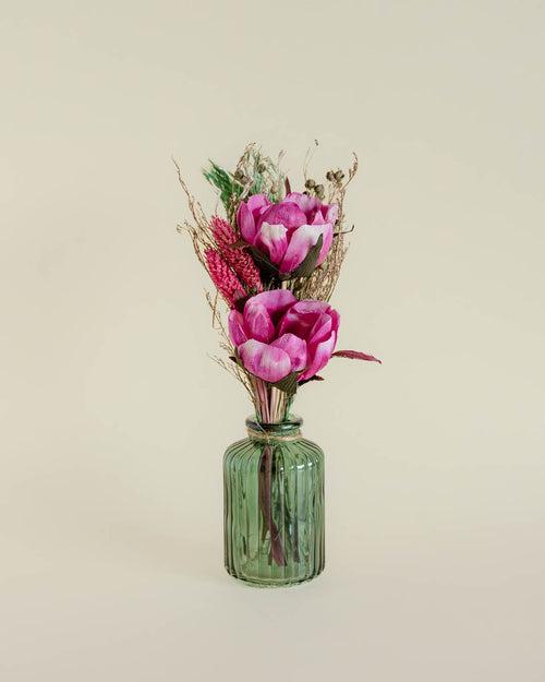 Blooms - Dried Flowers Bouquet in Glass Vase