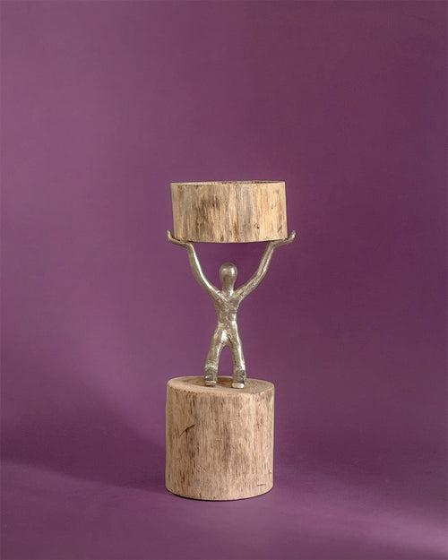 Orion- Wood Men Candle Stand - Medium