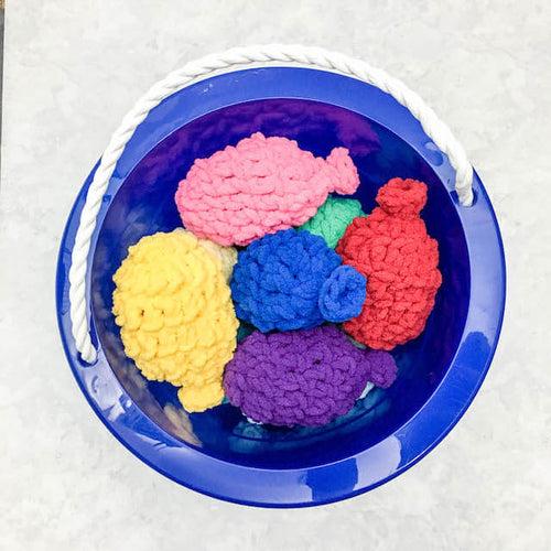 Toyroom Reusable Crochet Water balloons for sensory play Summer fun water play (set of 6 assorted colors)