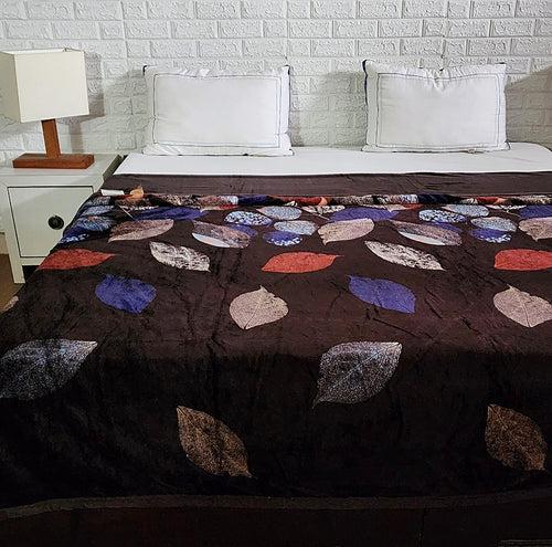 Brown Leaf Print Duvet Cover