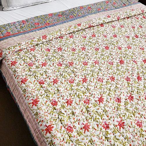 Flora Love Hand Blocked Quilt