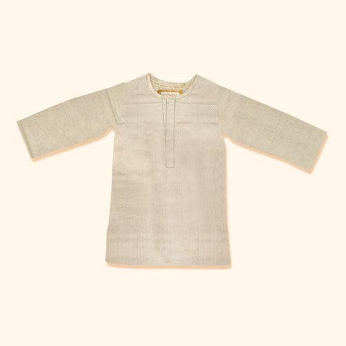 Baby Boy Maheshwari Handwoven Cotton Silk Kurta, Bundi & Pant Set - Madhav