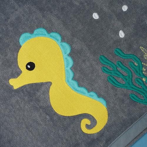 Baby Organic Cotton Towel - Seahorse Hugs