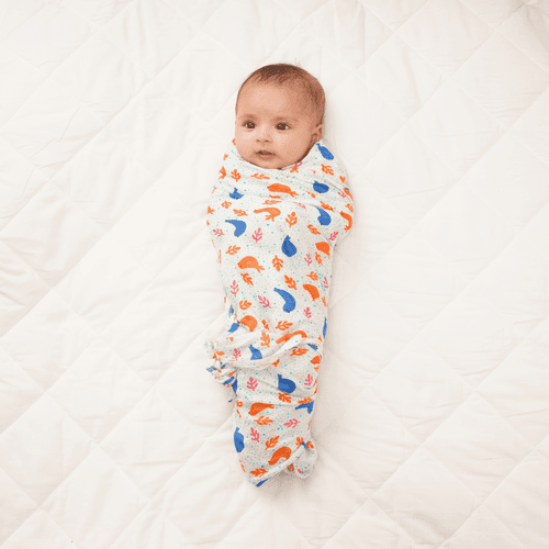 Baby Muslin Swaddles - Blue Safari - Pack of 2