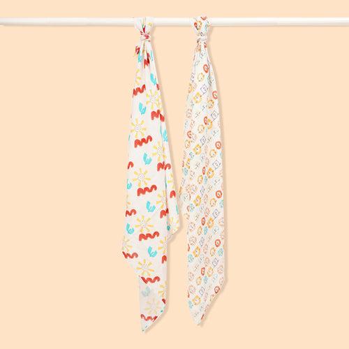 Baby Muslin Swaddles - Doodle Delight - Pack of 2