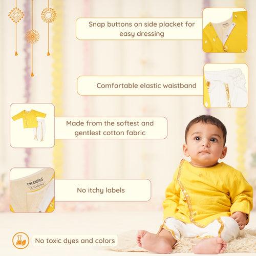 Baby Boy Cotton Short Kurta & Dhoti Pant Set - Deepam