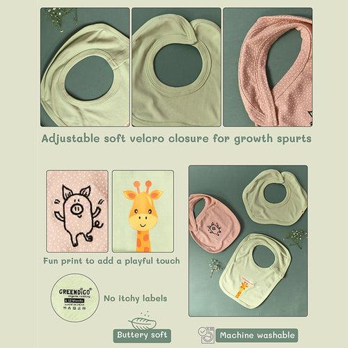 Baby Organic Cotton Bibs - Farm Fans - Pack of 3