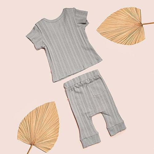 Baby Organic Cotton Top and Pant Set - Chestnut