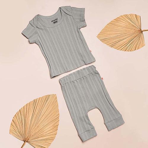 Baby Organic Cotton Top and Pant Set - Chestnut