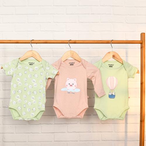 Baby Organic Cotton Bodysuits - Animal Kingdom - Pack of 3