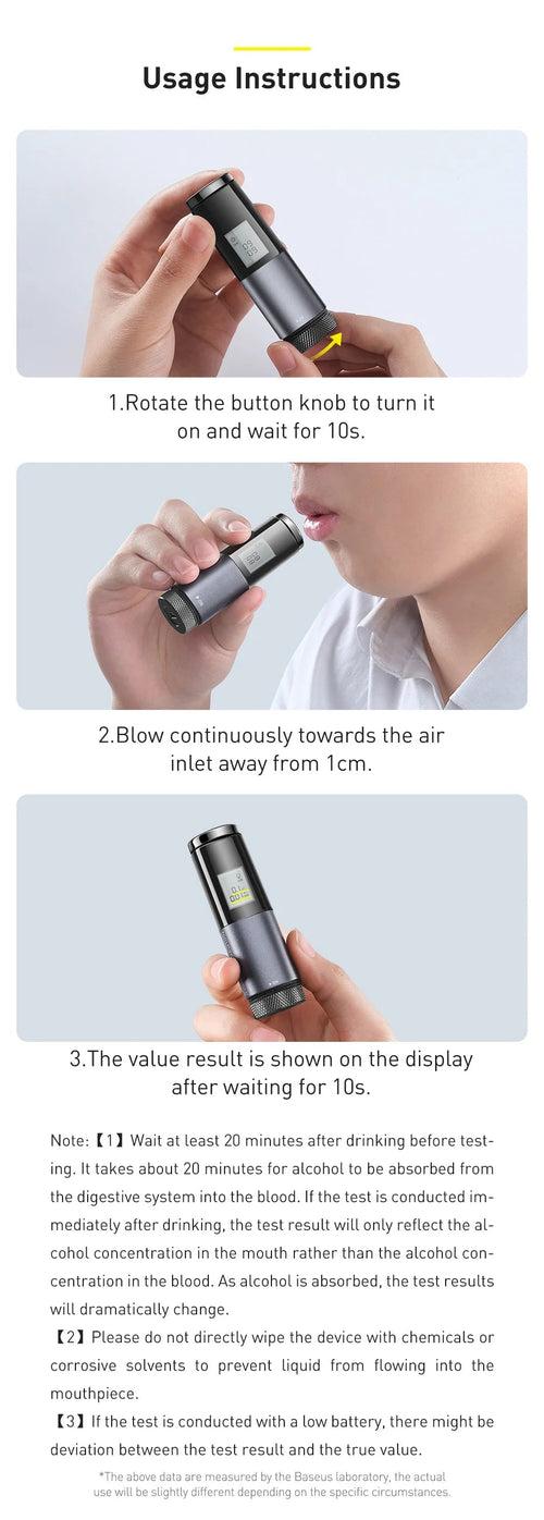 Baseus®️ Smart Portable Breathalyzer - Professional AI Alcohol Tester