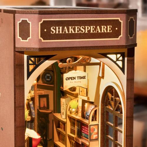 Mythifrost®️ Wooden Book Nook Kit - 3D Miniature Bookshelf Decor ( The Shakespeare Library )