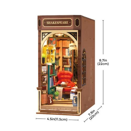 Mythifrost®️ Wooden Book Nook Kit - 3D Miniature Bookshelf Decor ( The Shakespeare Library )