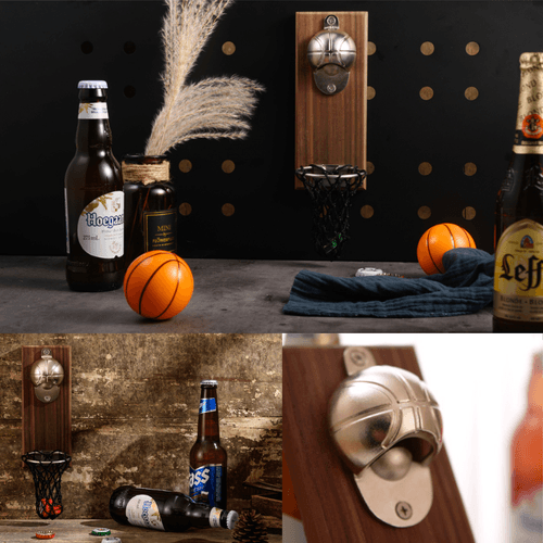 Basketball Bottle Opener - Coolest Wall Mount Beer Bottle Opener