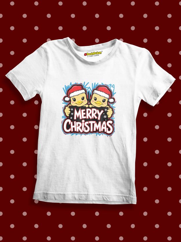 Merry Christmas Kids Cotton T-shirt