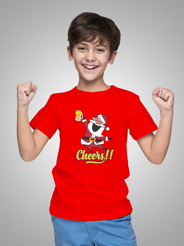 Santa Cheers To X-mas Kids T-shirt