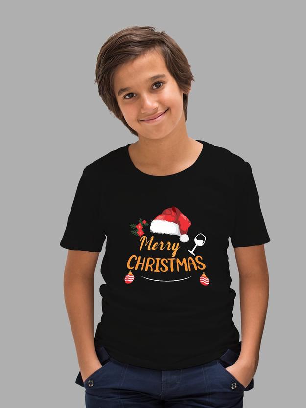 Santa Hat With Merry Christmas Kids T-shirt