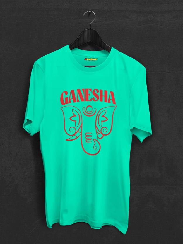 Ganesha Text With Ganpati Face T-shirt