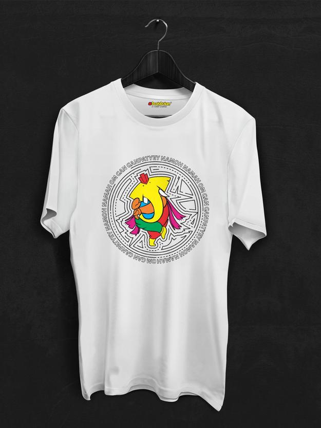 Circular Lines With Colorful Ganpati T-shirt