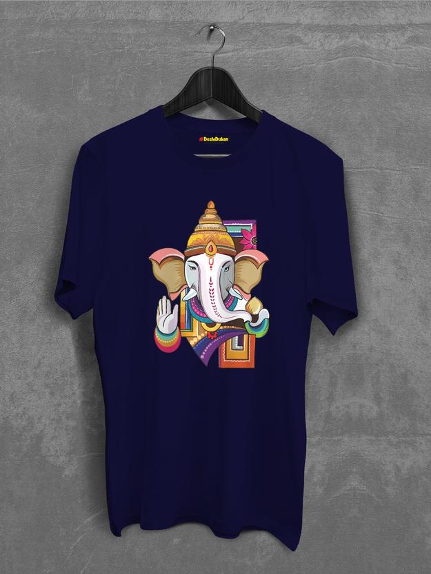 Multi Color Ganpati Illustration T-shirt