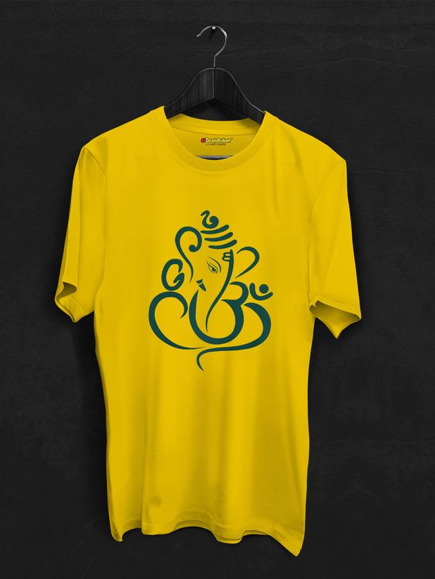 Om Design in Ganpati Shape T-shirt