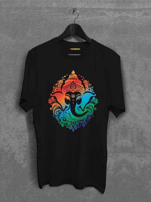 Ganesh Bold Rainbow Vector T-shirt