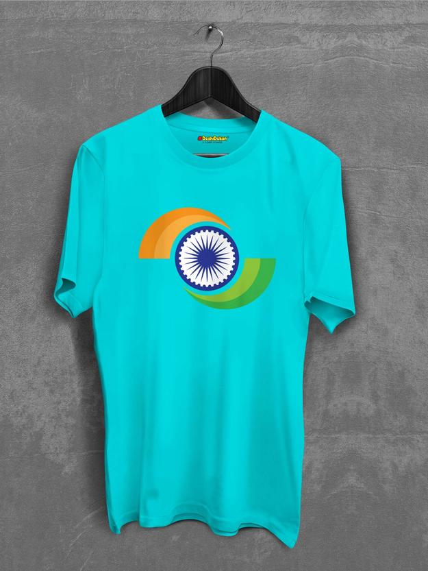 India Flag In Circuler Cotton T-shirt