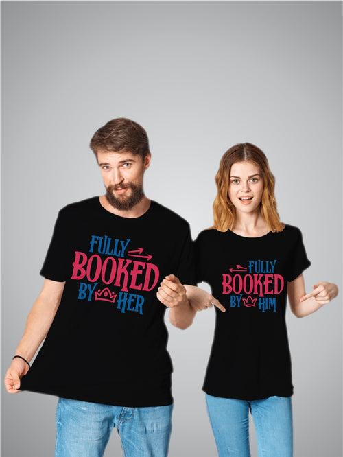 Fully Booked By Him & Her | Couple T-Shirts