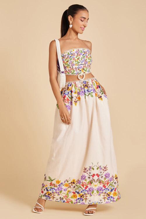 Garden Print Cut Out Maxi Dress