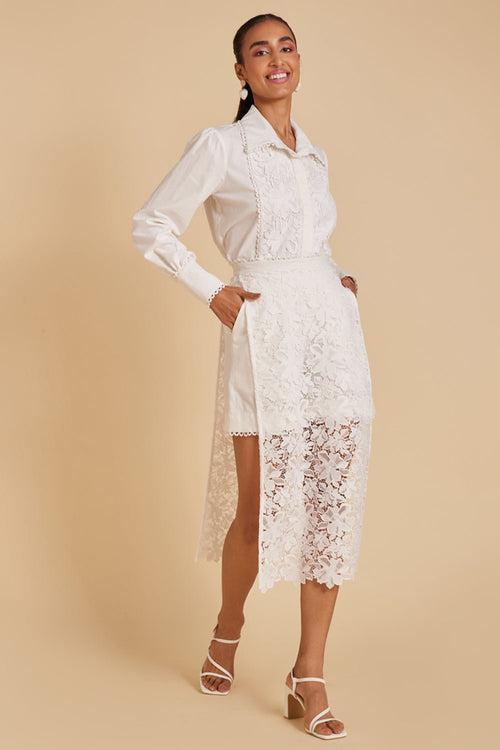 Lace Panelled Linen Shirt