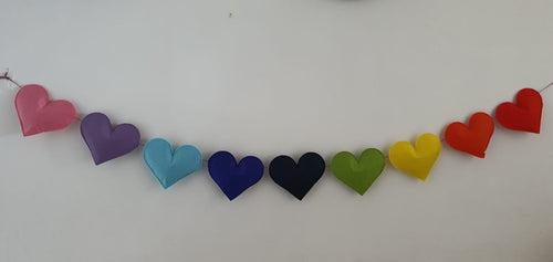 Love is in the Air - Rainbow Inspired Heart Shaped Bunting