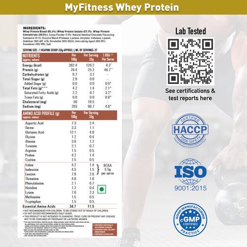 MyFitness Chocolate Whey Protein Isolate Blend