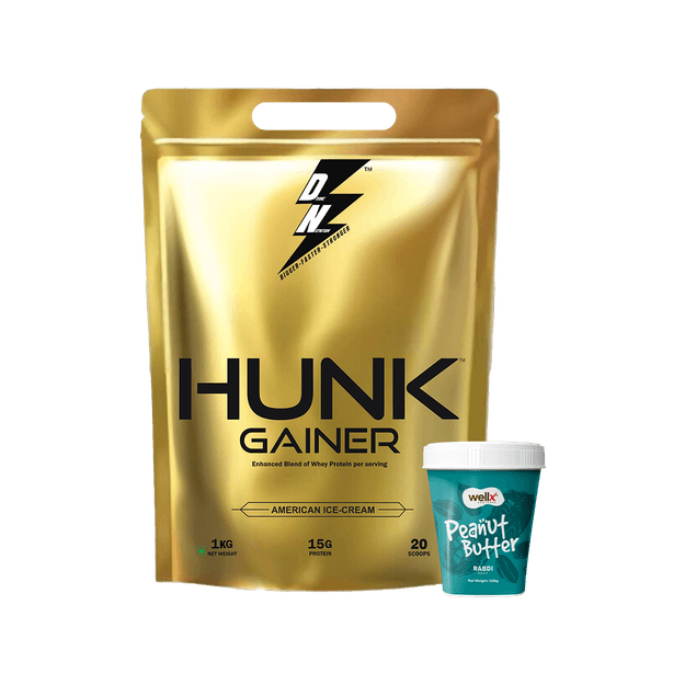 Hunk Gainer 1kg+ Peanut Butter 500gm