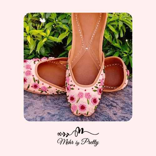 Pink Embroidered Jutti