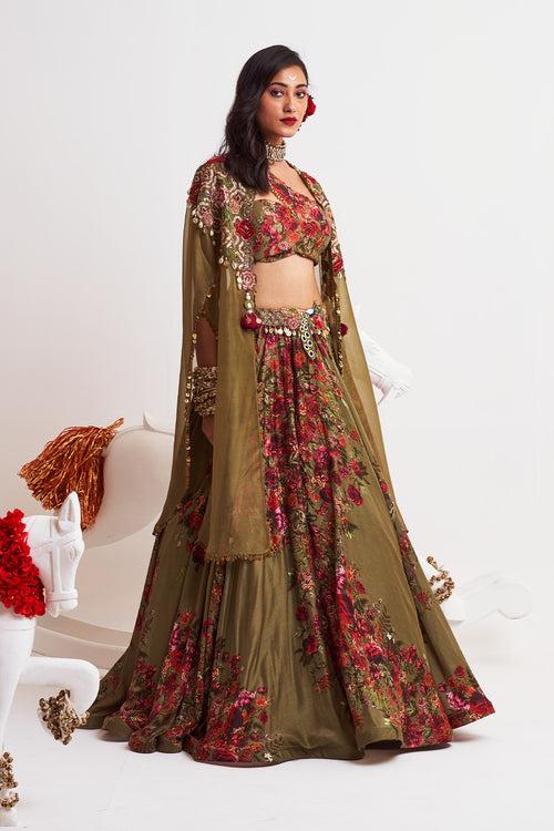 Cape lehenga set