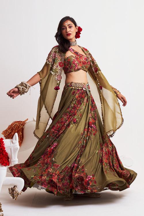 Cape lehenga set