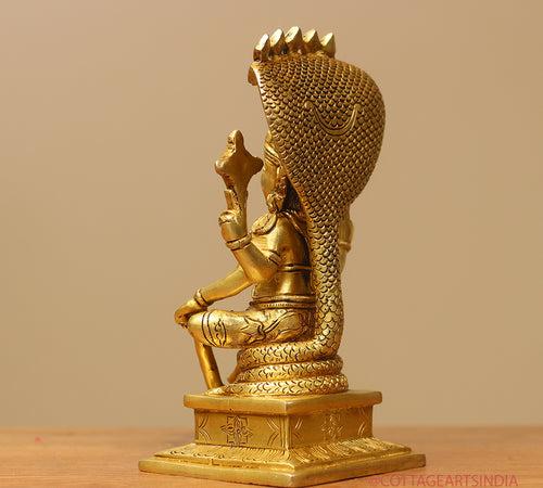 Brass Vishnu Sitting 10"