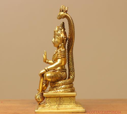 Brass Vishnu Sitting 10"