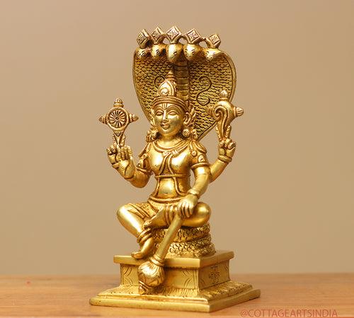 Brass Vishnu Sitting 10"