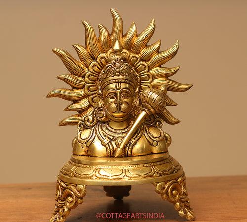 Brass Hanuman SuryaChakra