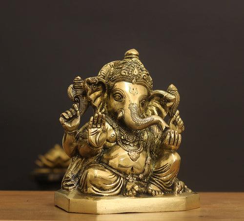 Brass Ganesh SuperFine 8"