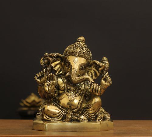 Brass Ganesh SuperFine 8"