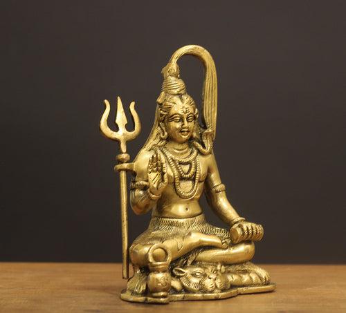 Brass Shiva Sitting 7"